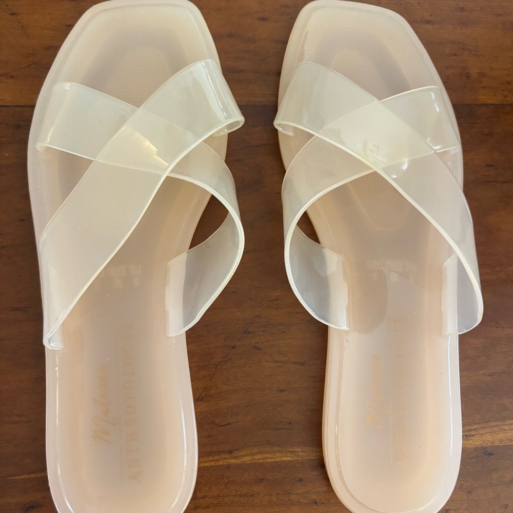 Anthropologie x Matisse Peach Jelly Slide Sandals, Size 8